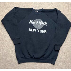 Vintage Hard Rock Cafe New York Made in U.S.A. Black Crewneck Sweatshirt XL